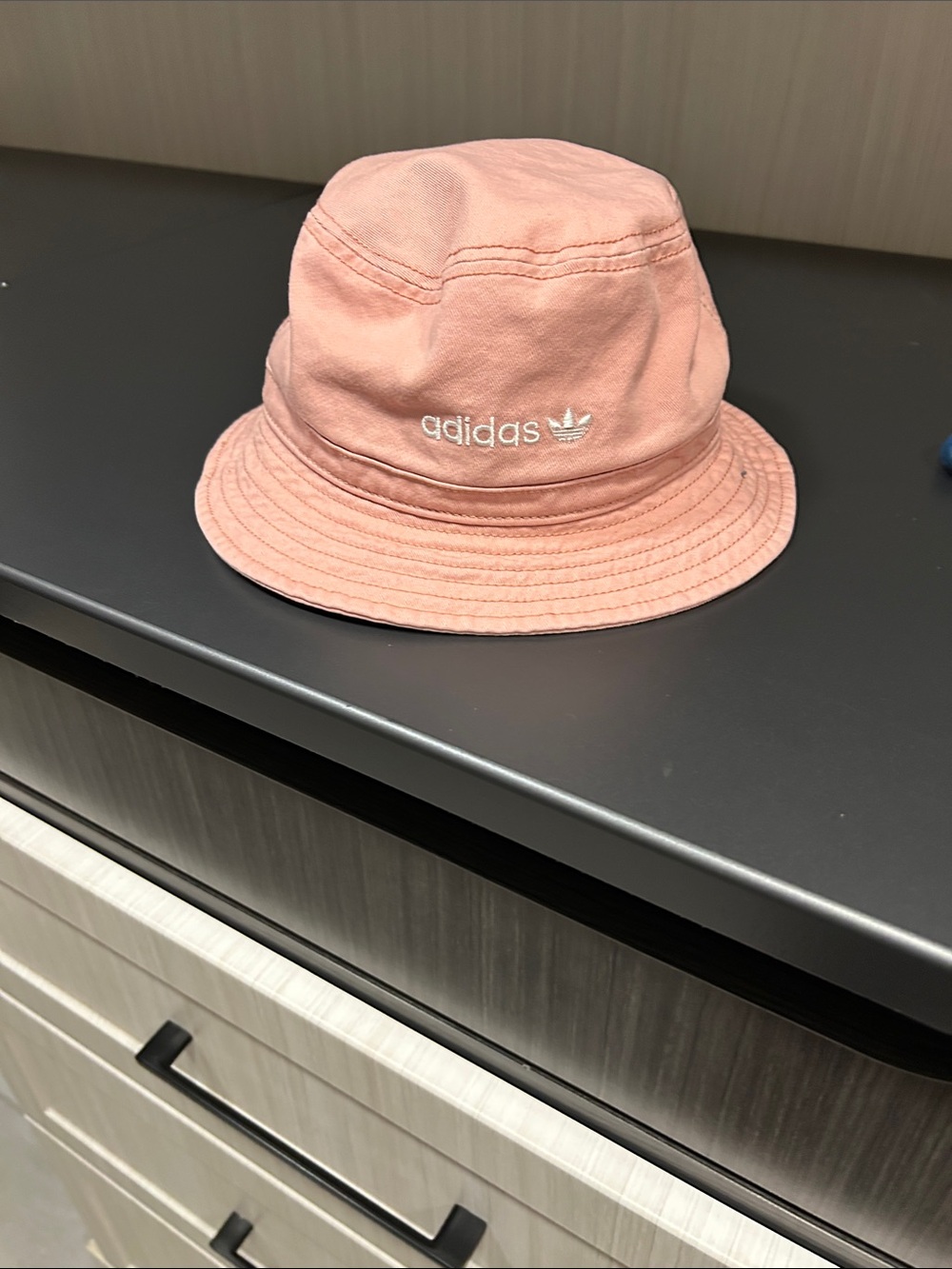 adidas Light Pink Bucket Hat with White Trefoil